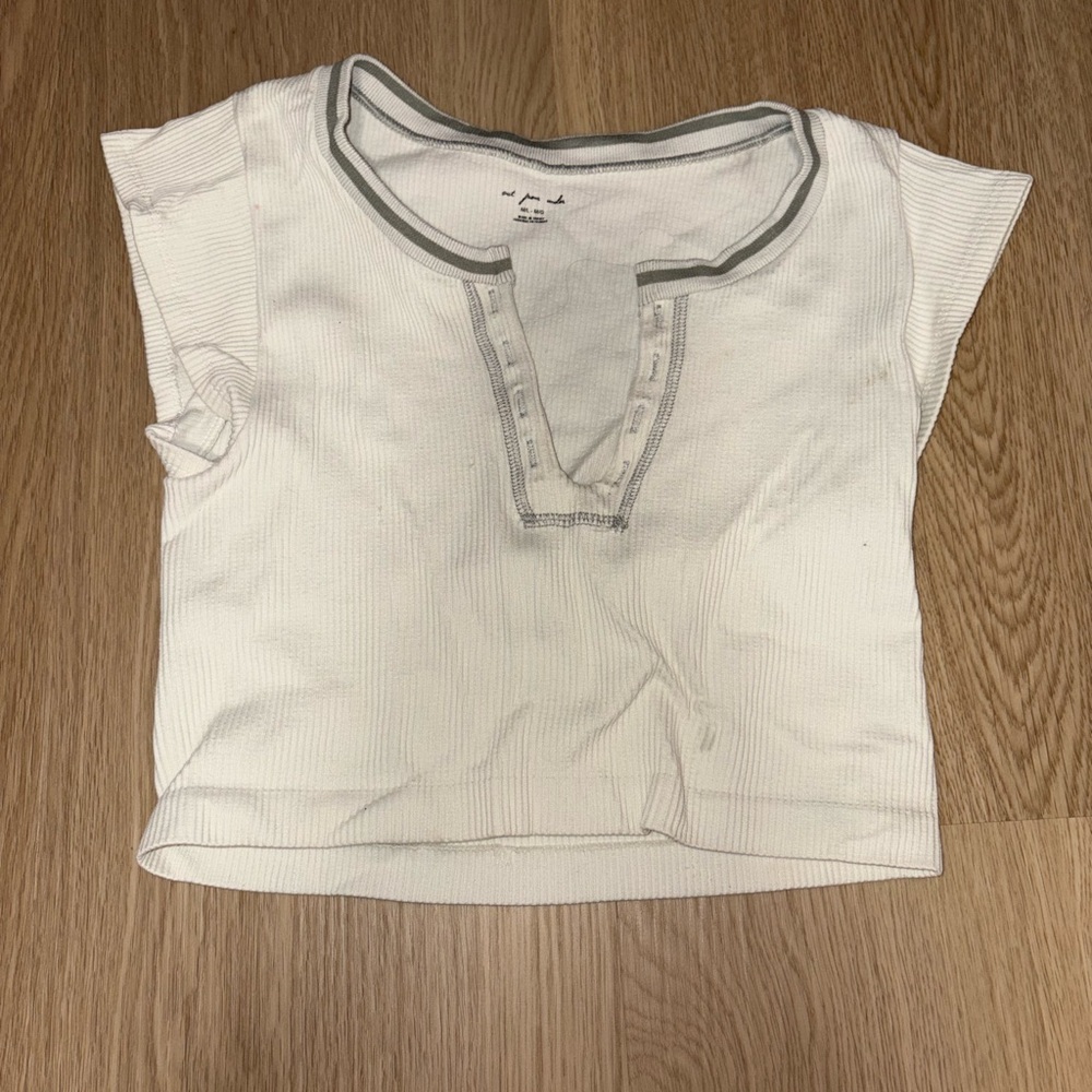Urban Outfitters Go for Gold Notch Neck Top